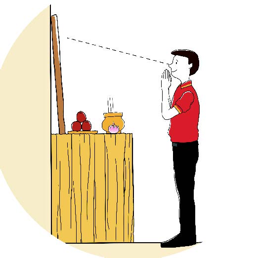 4. 佛台的样式设计和布置 | 设计样式参考 / 四周的布置 / 佛台背后山水画 / 佛台视角 / 照明(图24) 4. 佛台的样式设计和布置 | 设计样式参考 / 四周的布置 / 佛台背后山水画 / 佛台视角 / 照明(图24)